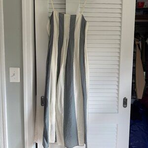 Madewell Pleated Midi Dress in Stripe Size 4